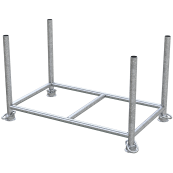 Stackable pallet | 1,30m x 0,70m x 0,70m | galvanized | with closed hook